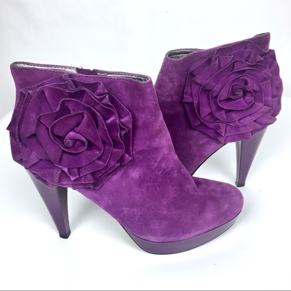 Steve Madden Shoes - Steve Madden “Peonny” Plum Suede Platform Booties
